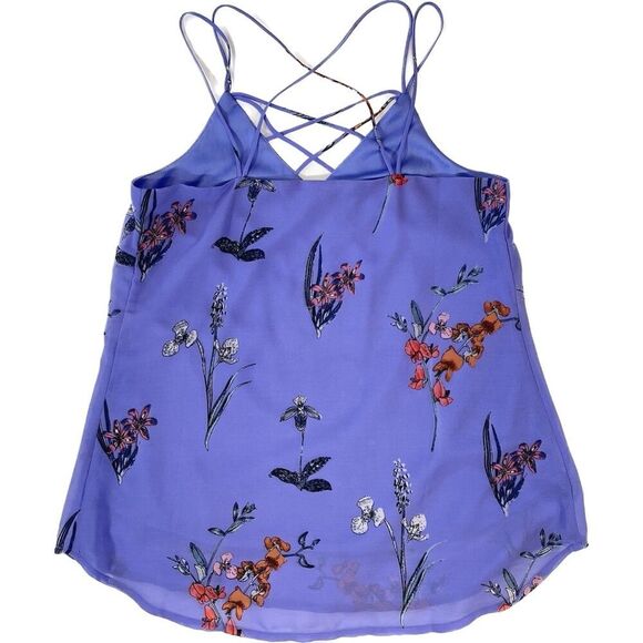 Japna | Periwinkle Floral Spaghetti Strap Tank | Small - Picture 2 of 6